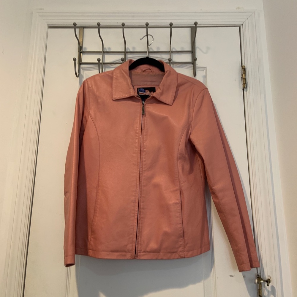 Y2K Vintage Pink Leather Jacket